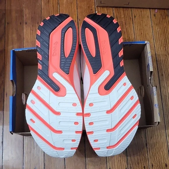 Brooks Launch 10 Men's Running Shoes white/black/fiery coral Sz 8.5 - Picture 8 of 10
